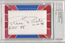2014 Leaf Sports Icons Pierre Pilote Auto 1/5 BGS Blackhawks HOF 75 Inscribed picture