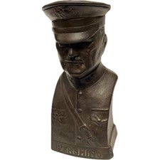 Antique Cast Iron General Pershing Still Coin Bank Original Patented 1918 picture