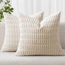 MIULEE Pack of 2 Corduroy Decorative Throw Pillow Covers 18X18 Inch Soft Boho St picture