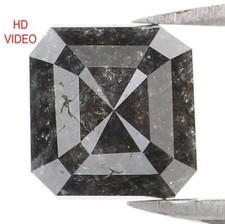 1.48 CT Natural Loose Radiant Cut Diamond 6.30 MM Salt And Pepper Diamond NQ1596 picture