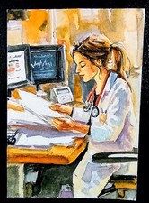 ACEO Hand Painted Art Card. Signed By Artist. Hand Painted Not A Print picture