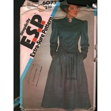 Simplicity 6073 ESP Sewing Pattern Misses Fitted Two-Piece Dress Skirt Size 8-10 picture