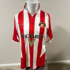 Vintage Nike Sunderland AFC Red/White Striped Soccer Jersey Shirt Size XL picture
