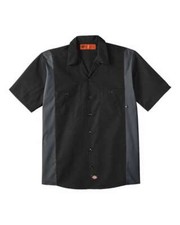 LS524 Dickies - Industrial Colorblocked Short Sleeve Shirt - 24 (Black/Charcoal) picture