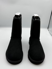 UGG Women’s Classic Short II Black Mid-Calf Pull-On Boots Round Toe US 7 picture