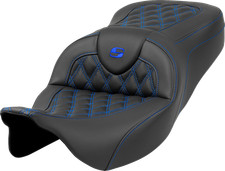 Saddlemen Roadsofa Blue Lattice Stitch Gelcore Seat for 2008-2024 Harley Touring picture