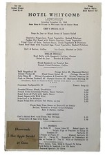 Vintage 1949 Hotel Whitcomb Luncheon Menu San Francisco California CA picture