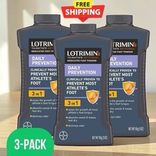 3 Pack Lotrimin AF Athletes Foot Daily Prevention Medicated Foot Powder EXP:9/27 picture