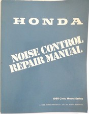 Vintage 1988 Honda Civic Model Series Noise Control Repair Manual ~  OEM Book picture