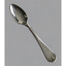 Antique Vintage JONES BALL & POOR Coin Silver Tiny Demitasse? Spoon Monogrammed picture