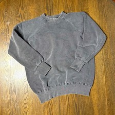 JC Penney Men's vintage 50s L Gray Crew Neck Pullover Fleece Cotton Sweatshirt picture