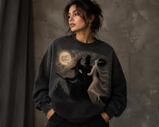 Sun-Dried Gothic Witch Sweatshirt | Dark Academia Halloween Pullover picture