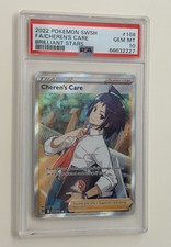 Pokemon Brilliant Stars 168/172 Trainer Full Art Cheren's Care PSA 10 Gem Mint picture