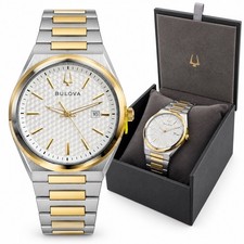 Bulova Classic 98B424 Two-Tone Men’s Watch Sapphire Crystal w/ Original Box picture
