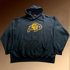 Vintage Nike Colorado Buffaloes Center Swoosh Hoodie Sweatshirt 2XL Stitch NCAA picture