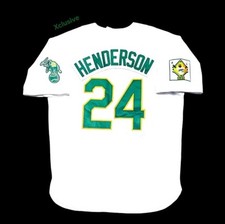 Rickey Henderson Oakland A's 939 Record Breaker 1991 Men's Home Baseball Jersey picture