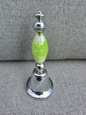VINTAGE St Maarten Souvenir Dinner Bell with Lime Green Art Glass Handle 4.5