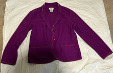 Talbots Purple Wool Button-Front Blazer Jacket w/ Pockets Long Sleeve Size M picture