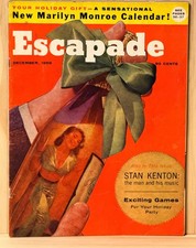 Vintage ESCAPE MAGAZINE Dec. 1956 MARILYN MONROE COVER-STAN KENTON - NO CALENDAR picture
