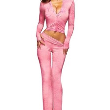 I.AM.GIA light serpent Pink Blare Hoodie and pants with subtle textured pattern picture