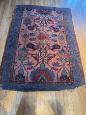 Antique handmade LILIHAN Rug 6‘8“ by 4‘7“ All Organic Dyes Full Pile C.1900 picture