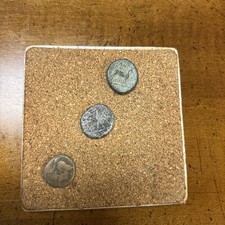 Lot of 3 Ancient Bronze AE Coins - Worn Roman / Greek Imperial w/ Countermark picture
