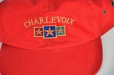 Charlevoix Michigan Red Strapback Cap Sportsman Vintage Hat picture