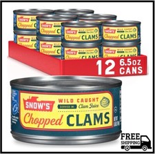 Snow's Wild Caught Chopped Clams Canned, 6.5 oz Can (Pack of 12) - 5g Protein Pe picture