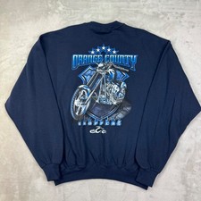 Vtg Y2K Orange County Choppers Sweatshirt XL NWT Jerzees Navy Blue Motorcycle picture
