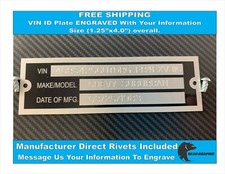 SERIAL NUMBER ID TAG PLATE DATA ENGRAVED WITH INFORMATION  picture