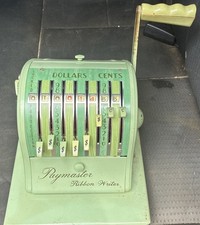 VINTAGE PAYMASTER Series 8000 Ribbon Writer Check Machine Seafoam Green WORKS picture