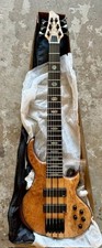 (Open Box Item) 6 String E. Bass Burl poplar top Millettia Laurentii Okoume body picture