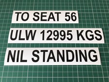 COACH BUS MINIBUS CUSTOM UNLADEN WEIGHT KGS TO SEAT LEGAL LETTERING 25MM STICKER picture