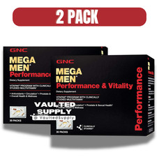 GNC Mega Men Performance and Vitality Vitapak Program 2 Pack 60 Count EXP 12/27 picture