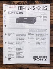 Sony CDP-C79ES CDP-C89ES CD Player  Service Manual *Original* picture