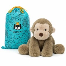Jellycat Smudge Monkey Medium Plush Soft Toy NWT w/ Tag & Dust Bag Gift picture