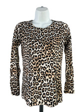 Chico's Women's Black/Brown Long Sleeve Leopard Print Sweater - 00/US XS picture