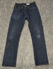 Gustin California Straight Leg Jeans Men's 28/30.5 Blue Raw Selvedge Denim  picture