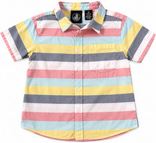 Vintage Body Glove Boys M 10/12 Striped Button Up Shirt 90s Y2K Surf Coastal picture