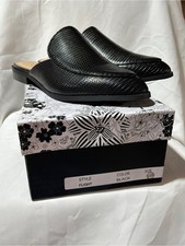 CL by Laundry Flight Black Mule Flats Size 5.5 picture