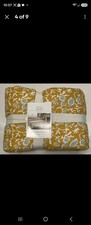 NEW Threshold Full/Queen Earthy Vines Quilt 100% Cotton Mustard Yellow Teal NWT picture