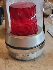 Edwards Signaling 51R-N5-40W Flashing Light With Horn, Red Lens, Silver Base, picture