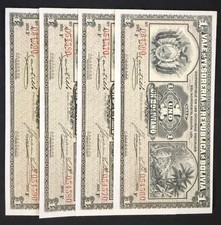 Bolivia 1 Boliviano P-92a 1902  UNC Red Serial S.America Currency NOTE EACH 1pc picture