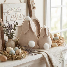 2 Pack Rustic Primitive Easter Bunny Decorations picture