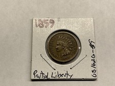 1859 Indian Head Cent Key Date w/Partial Liberty Band 051626 49rk picture