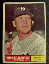 1961 Topps Mickey Mantle #300 New York Yankees Vintage Baseball Card Ungraded picture