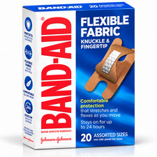 BAND-AID Brand Flexible Fabric Adhesive Bandages, Knuckle & Finger, 20 Count picture