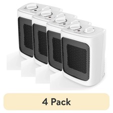 Mainstays 1500W Ceramic Fan-Forced Electric Space Heater White Open Box (4 PACK) picture