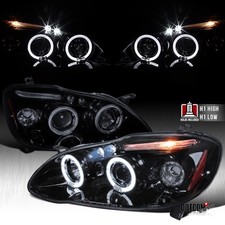 Fit 2003-2008 Toyota Corolla  Smoke LED Halo Projector Headlights Lamps 03-08 picture