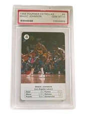 1988 Fournier Estrellas #4 Magic Johnson Lakers HOF PSA GEM MINT 10 picture